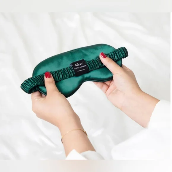 Blissy Silk Sleep Masks 100% Pure Muleberry Silk EMERALD BNWB - Picture 3 of 10